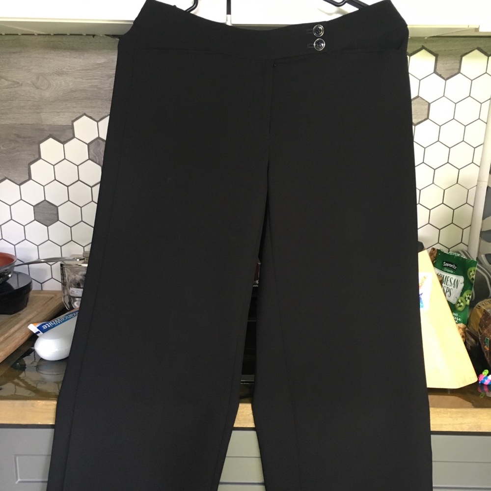 White House Black Market Cropped Flare Black Pant